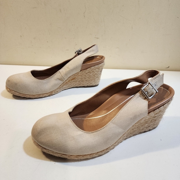 VIONIC Carolina Oat Slingback Espadrilles Wedges Round Toe Shoes size 9 - Picture 3 of 15